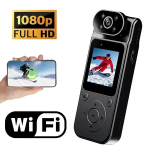 WiFi Sports Camera with 180° Rotating Lens, Wide Angle Mini Pocket Camcorder, Ideal for Video Blogging, Hybrid Auto Focus, Cmos Sensor