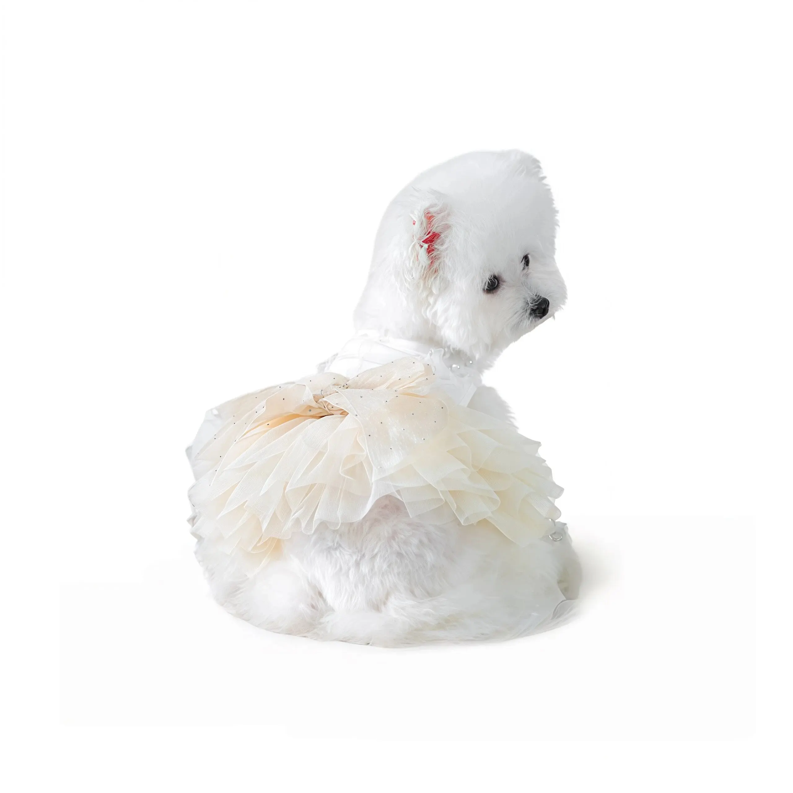 Elegant Princess-Style Wedding Clothes for Dogs & Cats, Spring-Summer Poodle Costume Outfit