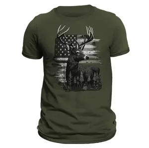 Deer Hunter American Hunting Flag Men's T-Shirt, Hunting Lover Gift, Full Sizes, Full Colors