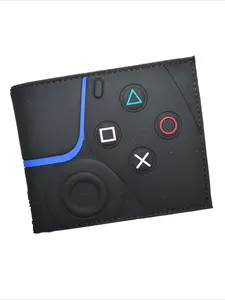 7 Color Game Controller Design Casual Stylish Multi Functional Wallet PVC Short Purse with Zipper Coin Pocket for Game Cosplay