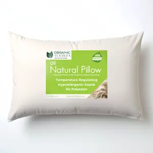 100% Natural Kapok Bed Pillow for Stomach, Side, or Back Sleepers.  [GOTS CERTIFIED]