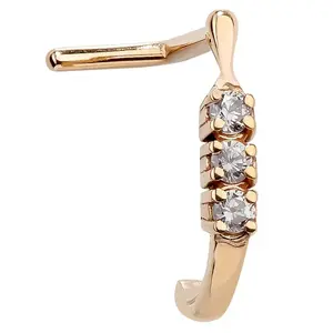 Trinity Diamond - Faux Hoop 14K Gold Nose Ring