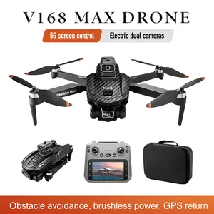 High-End  V168 MAX GPS Drone with Camera, Brushless Motor, Obstacle Avoidance, 5G FPV, 4.3" Screen Remote, Foldable Aerial Photography Drone for Beginners