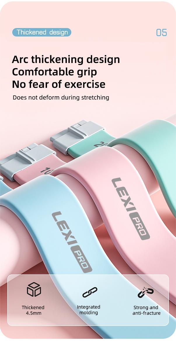 LEXI Resistance Bands Figure 8 Exercise Bands for Women Silicone Material Expander Band for Arms Chest Home Gym Yoga Equipment Quick Workout for Muscle Toning Physical Therapy Stretching Gear - Fitness Accessories