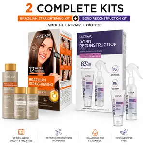 Kit Alisado Brasileño + Bond Reconstruction Kativa | Kativa Brazilian Straightening + Bond Reconstruction Kit