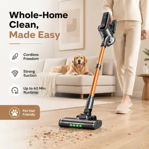 Mr.EGO Chrdless Vacuum Cleaner, Stick Vacuum Cordless Rechaargeable with Powerful Suction for Home, 50 Min Run, Anti-Tangle and Self-Stand, 6 in 1 Lightweight VacuIum for Hard Floors Carpet Pet Hair#SummerWins #DealsForYouDays