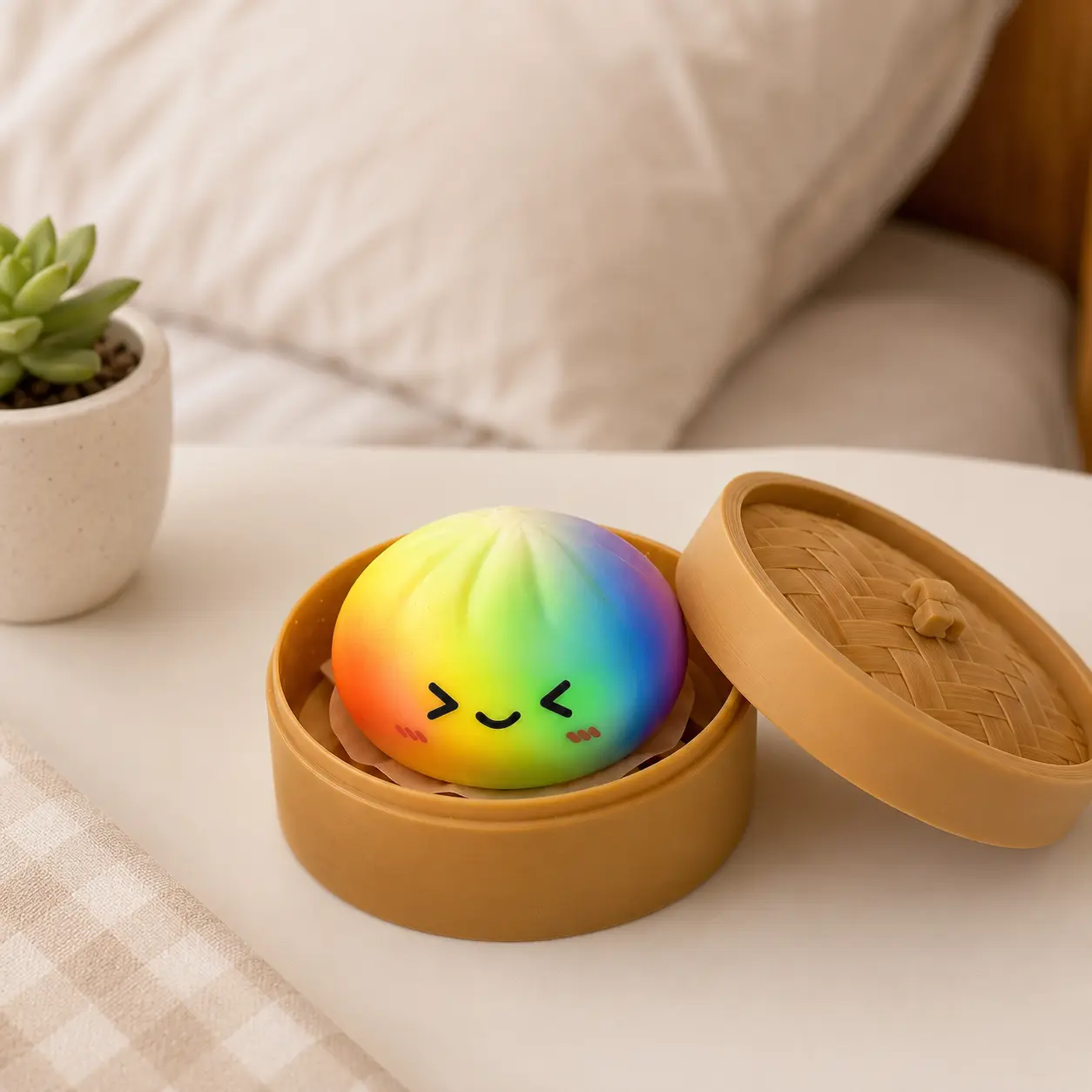 Giant Rainbow Dumpling Squishy Toy - Kawaii TPR Squishies with Smiley Face-Galaxy Glitter Design, Steamer Box Blind Item, Soft ASMR Sensory Stress Relief Toy for Kids, Easter/Valentine's Day Party Favor
