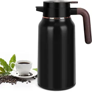 68oz Thermal Insulated Coffee Carafe Stainless Steel Keeps Hot 24 Hours for Coffee Hot Water Tea Hot Beverage (Black)
