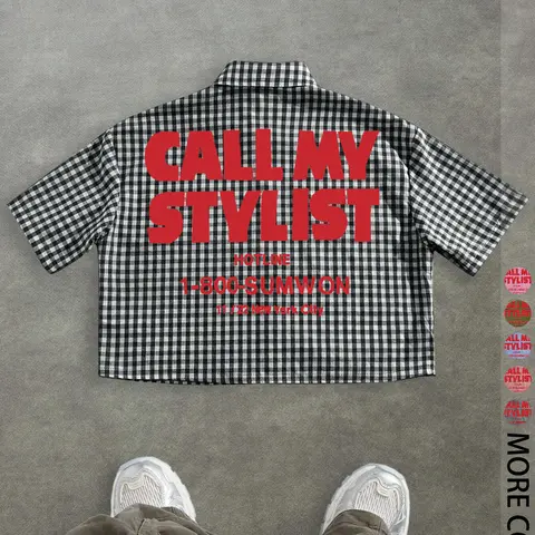 Men's Loose-Fitting Casual Button Collared Short Sleeve Woven Shirt with Letter Print, Trendy Streetwear for All Seasons, Stylish Outdoor Everyday Wear, Button Down Loose, Casual Fashion Shirt