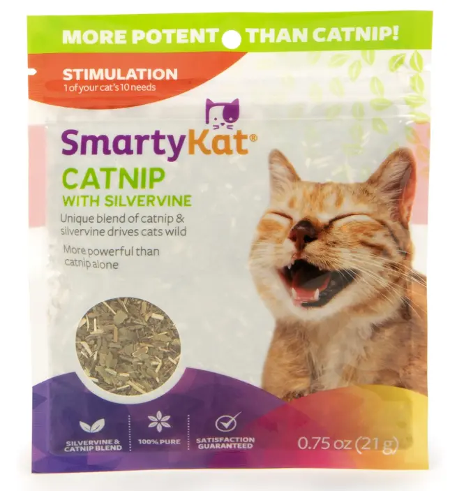 SmartyKat Catnip & Silvervine Blend for Cats & Kittens, Resealable Pouch - 0.75 Ounce
