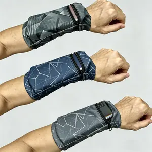 3-Piece Sports Wristband Bag for Outdoor Cycling & Running Phone Armband with Zipper Multi-Purpose Storage for Coins Keys Secure Essentials Holder