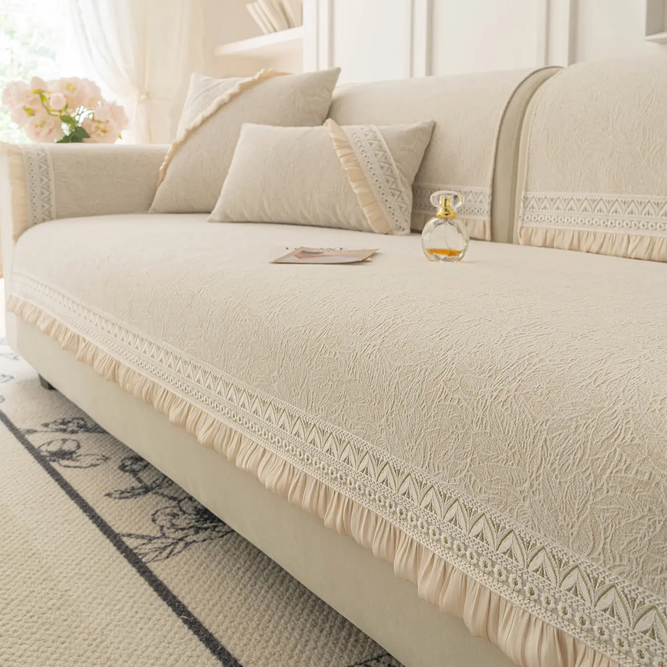 1PC Fresh Style Sofa Cover: soft & comfortable, dust/stain-resistant, machine/hand washable, fits all seasons, ideal for autumn decor, holidays & daily use, fits 1-4-seater living room sofas Sofa Couch Covers Couch Slipcover Sofa Protector Slipcover