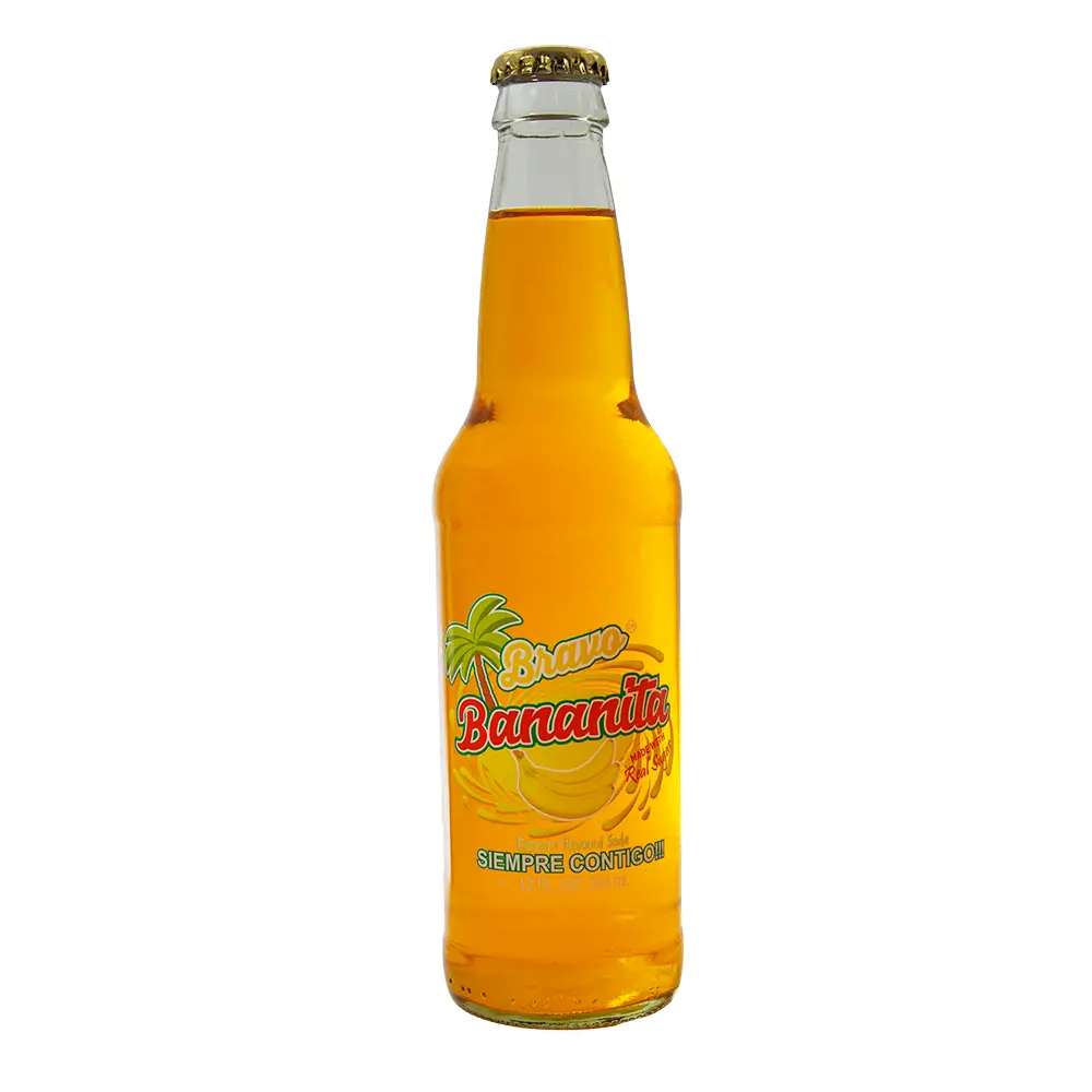 Bebida Bananita Bravo Foods – Refresco Embotellado Sabor Banana | 6 Pack