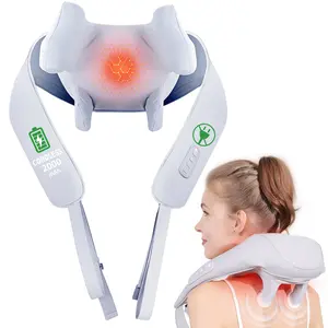 MASGRE Wireless Neck and Shoulder Massager – Wireless 6D Deep Tissue Kneading Style Electric Acupressure Massage Pillow, for, Back Legs and Whole Body, for Home, Office and Car Use, Gift for Friends, Family