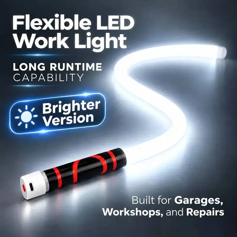 Rechargeable 29" Bendable LED Work Flashlight for Mechanics, Long Flexible Body Inspection Light with Adjustable Lighting Angles, Portable High-Brightness Repair Lamp for Car Engines, Tight Spaces, Truck Maintenance, Garage Workbenches, DIY Home Repairs &