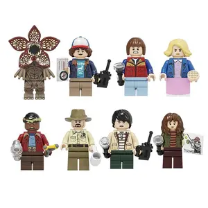 The Terrible Movie Upside Down Dustin Mike Lucas Will Eleven Model Building Blocks Enlighten Action Figures Toys For Children