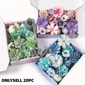 20 Artificial Flowers, Wall Garland Home Decor Flowers, Wedding Party Wreath Diy Handmade Original Artificial Flowers, Suitable for Home Weddings, Parties, Holidays, and Birthdays, Home Supplies