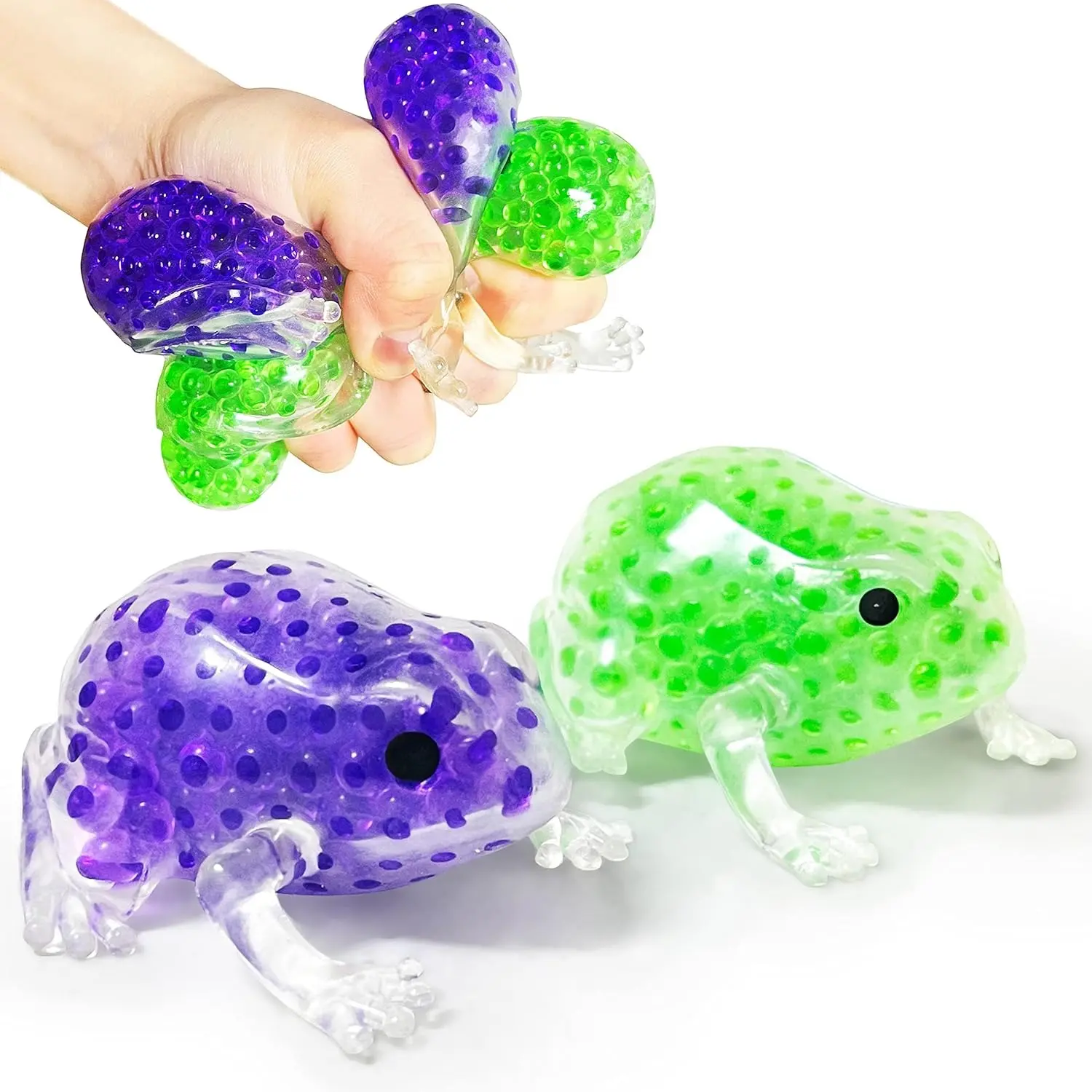 TPR Material Frog Shape Squishy Stress Relief Ball - 1pc Random Color, 3.14x2.36x1.9inch/8x6x5cm Portable Unisex Latex Free Fidget Toy for Anxiety Relief, Great Vase Fillers