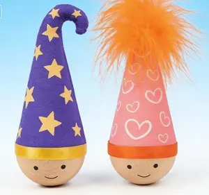 Engaging self-balancing toy for cats, durable natural wood build, integrated catnip and feather decoration.  cat stuff for indoor