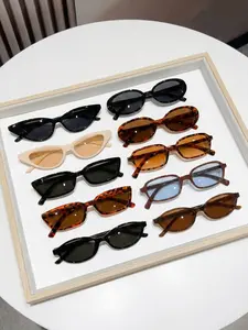 10 Pairs Multi-Color Small Frame Sunglasses, Various Frame Styles, Millennial Y2K, Ideal for Commuting, Parties, Travel, Outdoor Activities, Trendy Sun Glasses, Trendy Casual Sunglasses