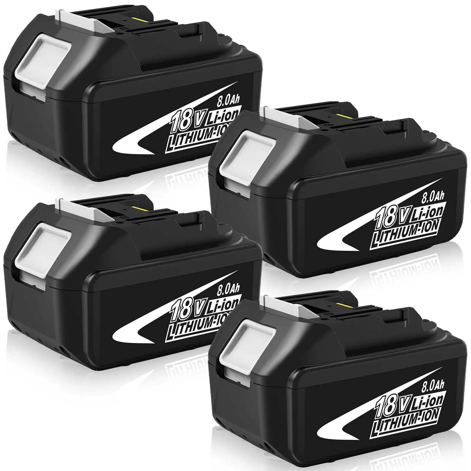 Makita 18V Lithium Replacement Cordless Drill Battery (8.0Ah, 6.0Ah BL1860B) with LED Indicator, Compatible with BL1815/BL1820/BL1830 Series, LXT-400 Compact Power Tool Packs & Fast Charger-Supported Units
