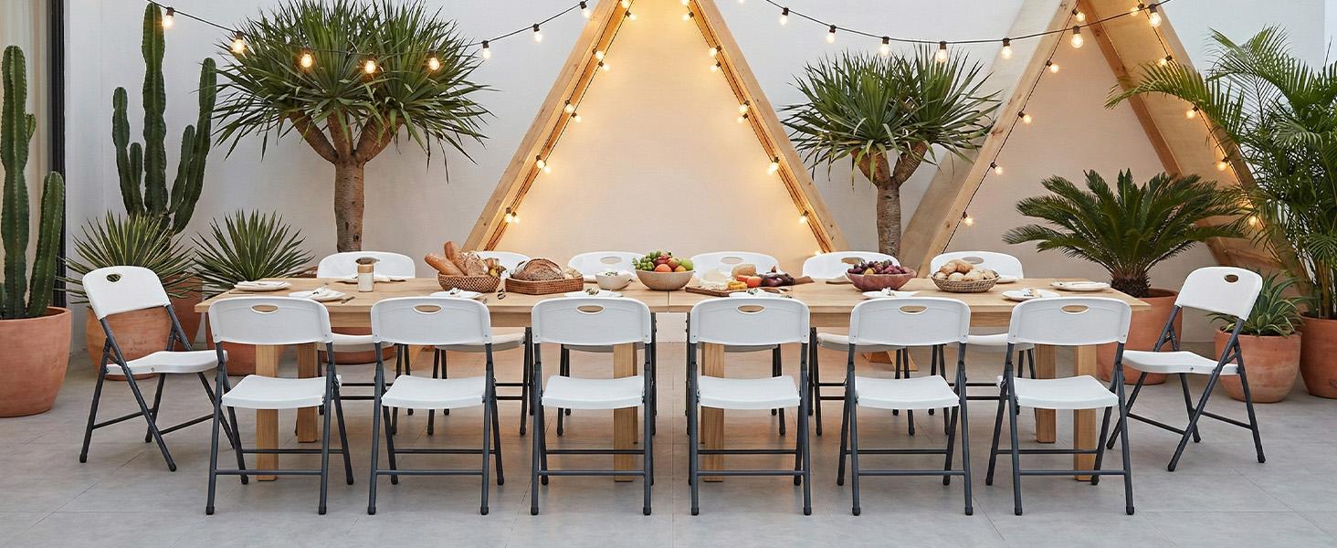 Folding Chairs with Ergonomic Back, Heavy Duty Plastic Stackable Portable Folding Chairs, Weight Capacity 330 Lbs, For Home, Office, Party, Wedding, Patio, Garden, Indoor Outdoor Folding Chairs with Ergonomic Back, Heavy Duty Plastic Stackable Portable Folding Chairs, Weight Capacity 330 Lbs, For Home, Office, Party, Wedding, Patio, Garden, Indoor Outdoor