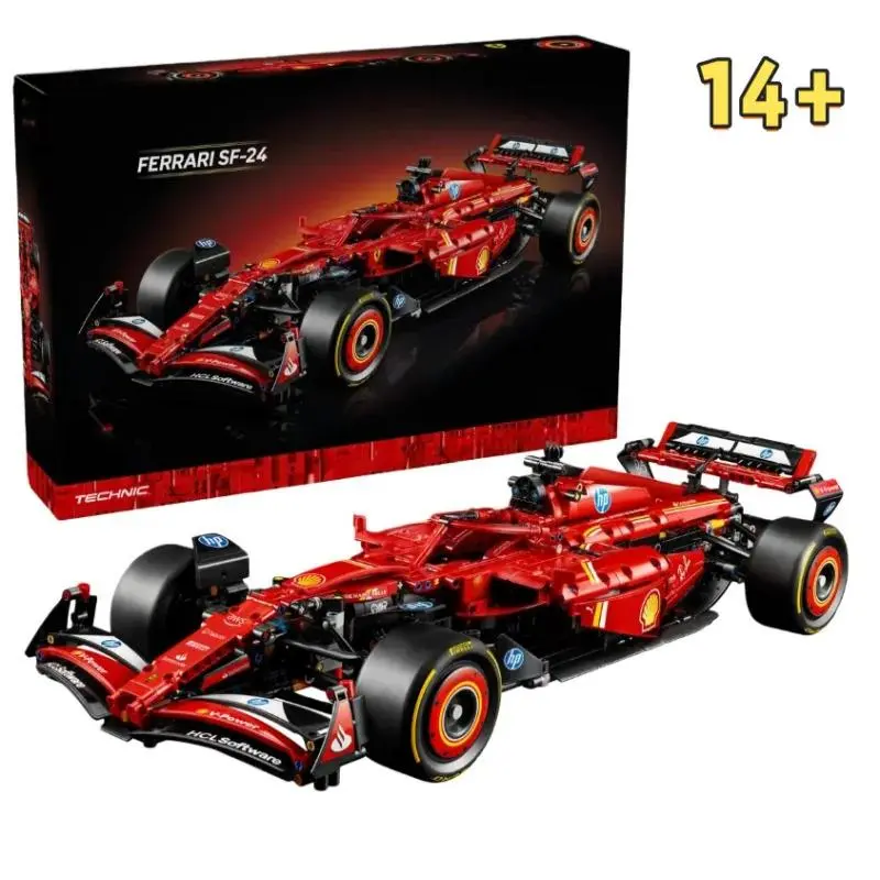 1361-Piece Red Sports Racing Car Building Blocks Set, Super Car Bricks Toy Kit Compatible with Set 42207, Holiday Gift for Kids and Adults outdoorfun