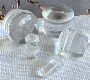 PAIR Clear Glass Single Flare Plugs Gauges Tunnels Earlets Body Piercing Jewelry