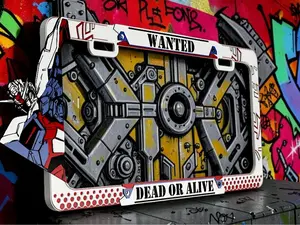 Marco de matrícula personalizado en estilo anime y cómic, hecho a su gusto. Convierte cualquier imagen en tu marca personal o en un recuerdo familiar único para tu coche
