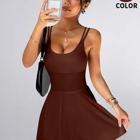 Women's Sporty Dress Tight Fit Seamless Knit Back Cross Design Yoga Jumpsuit Outdoor Tennis Skirt, Ladies Activewear Dress Athletic Wear Workout Exercise Dress Workout Athletic Dresses Active Dresses Fitness Workout Dress