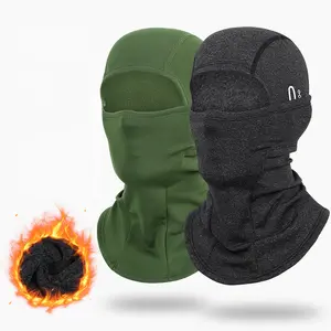 Unisex Winter Warm Face Mask Hoodie Full-Face Windproof Fleece Ski Hat with Eyeglass Hole Motorcycle Cap Outdoor Neck Warmer Ski Balaclava for Skiing & Motorcycle Riding