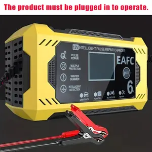 EAFC Car Battery Charger, Automotive 12V 6A Smart Battery Trickle Charger, Auto 12V 24V Battery Maintainer for Car Truck Motorcycle Lawn Mower Marine Lead Acid Battery