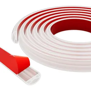 39 Inch Shower Threshold Dam, Self-Collapsible Waterproof Seal Strip, Shower Pan Stopper Barrier, Shower Base Guard for Tile, and Wet