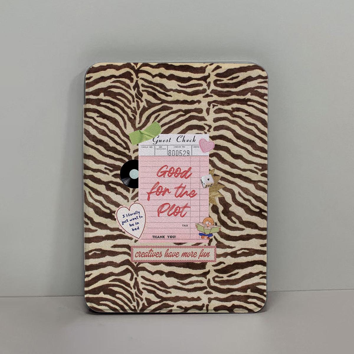 Cute E-Reader Tablet Kindle Case with Holder for 6in, 6.8in, 7in Devices - Slim PU Leather Cover Aesthetics Design, Clear Soft Back, Auto Wake/Sleep for Paperwhite 11th/12th Gen, Kindle 2022/2024, Light & Durable Protective Casing,Summer Gift for Girls