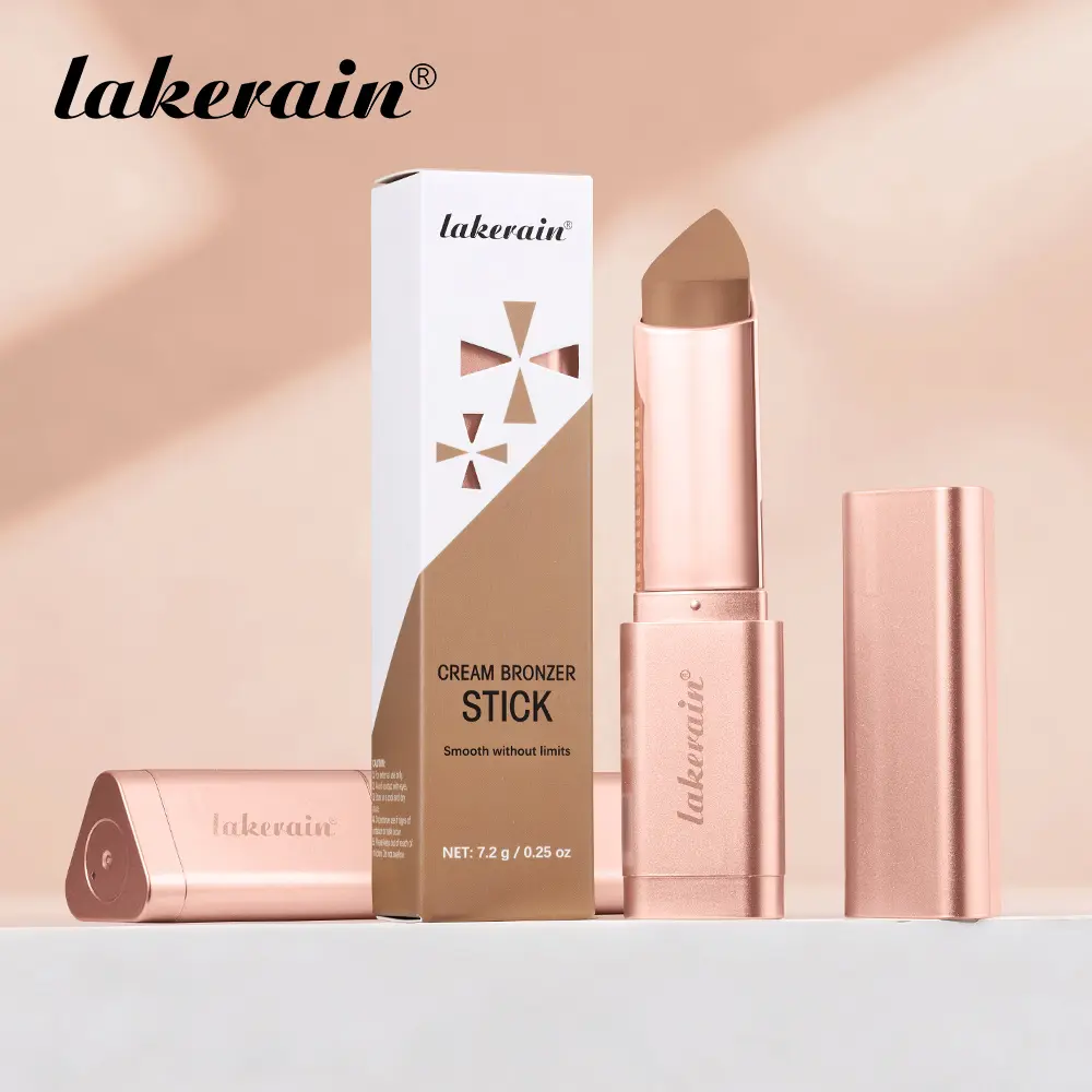 2-in-1 Cream Bronzer & Contour Stick, Blendable Creamy Formula, Precision Triangle Tip, Buildable Long-Lasting Face Makeup for Natural Glow