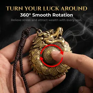 Brass Dragon Amulet Keychain - 360° Smooth Rotation, Traditional Chinese Feng Shui Charm, Portable Fashion Accessory, Unique Gift Idea, Home Door Decor