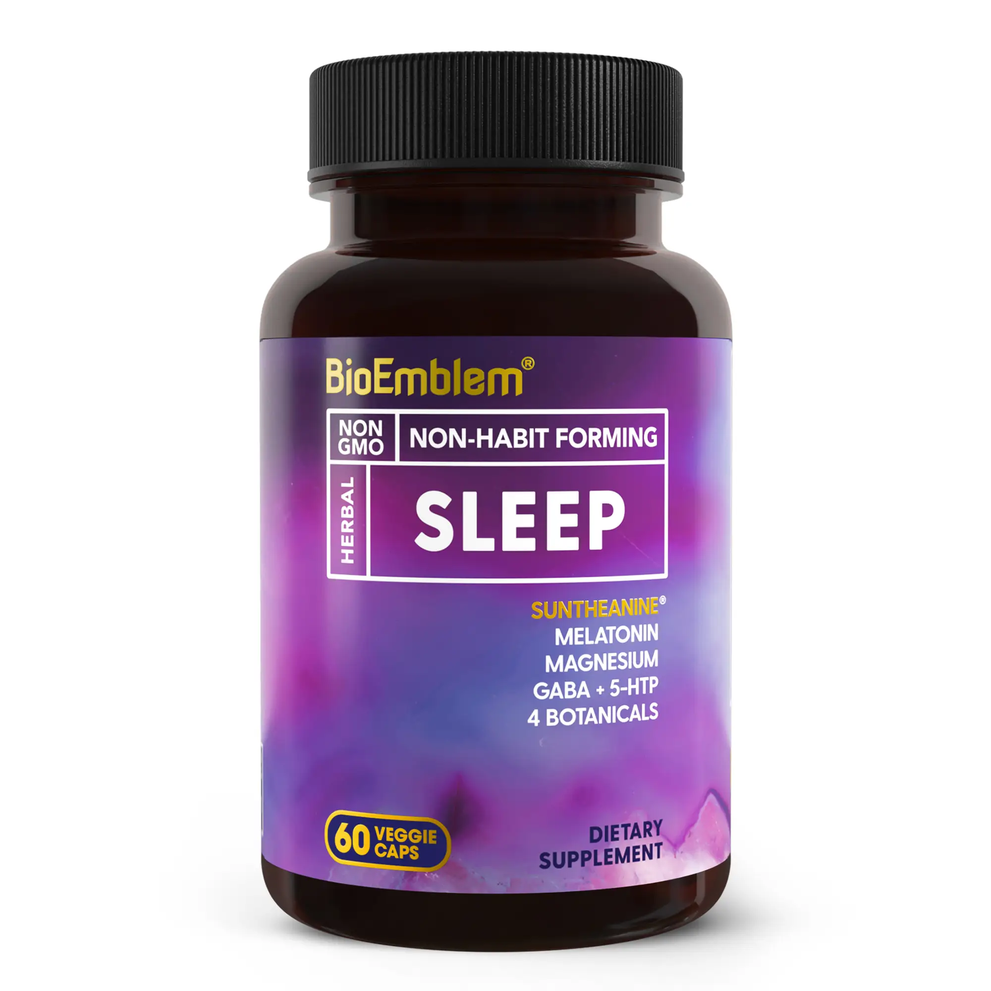 BioEmblem Natural Sleep Aid for Adults with Melatonin, Valerian Root, Suntheanin...