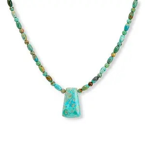 Mine Finds by Jay King Spruce Mountain Turquoise Sterling Silver Drop Necklace
