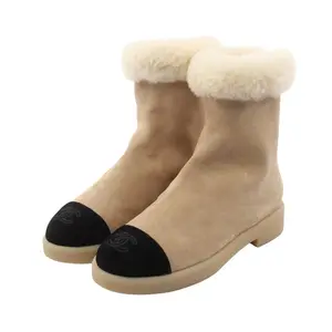 Pre-owned CHANEL Suede Small Leather Goods Boots