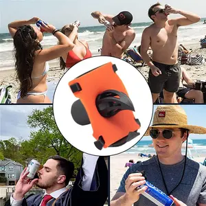 Portable Beer Chugger with Keychain, 10x Faster Chugging Tool for Any Size Cans, Durable Can Shooter for Beer & Seltzer Drinks, Openers