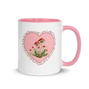 coquette mystical mushroom coffee and tea mug, fairy whimsy cottage core aesthetic mug, gift for her, coffee lover Ceramic Cup