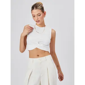 Cider [6 colors, size 0-26] Solid Crewneck Crop Tank Top SwimWeek