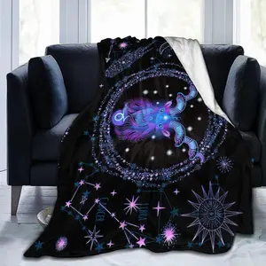 Aries Throw Blanket Flannel Constellations Blanket Warm & Soft 12 Horoscope Astrology Throw Blankets Constellation Theme Home