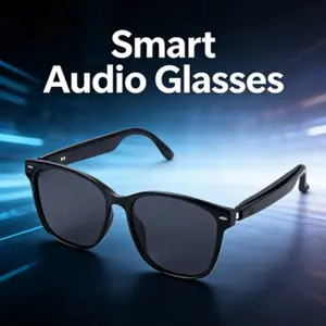 Smart Audio Glasses, Wireless Bluetooth Headphones, Multifunctional Audio Sunglasses, UV Protection Sunglasses with Wireless Calling, Hi-Fi Sound, Voice Assistant, Smart Touch Control, Ideal for Travel, Outdoor Sports, Fashion Accessory