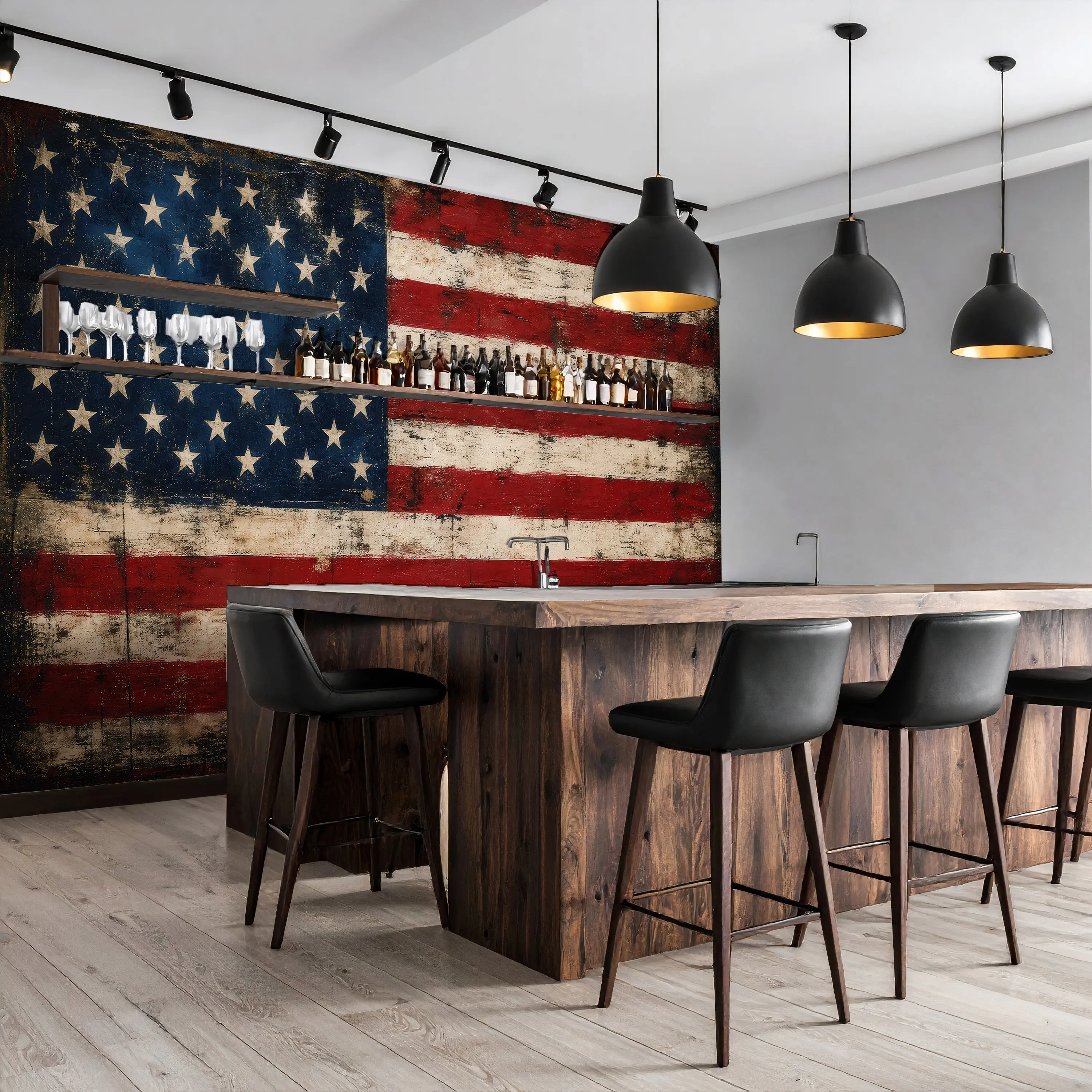 Old Glory — Rustic Farmhouse Luxury Wallpaper Mural