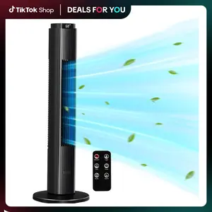 【DealsForYouDays】ZAFRO 37-Inch Bladeless Portable Ac-Powered Airflow Floor-Mounted Tower Fan - 80° Oscillating, Quiet Remote-Operated Cooling, 12H Timer, 6 Speed, 4 Modes, LED Display, for Bedroom Office, Ac-Powered Tower Fans, Airflow Tower Fans
