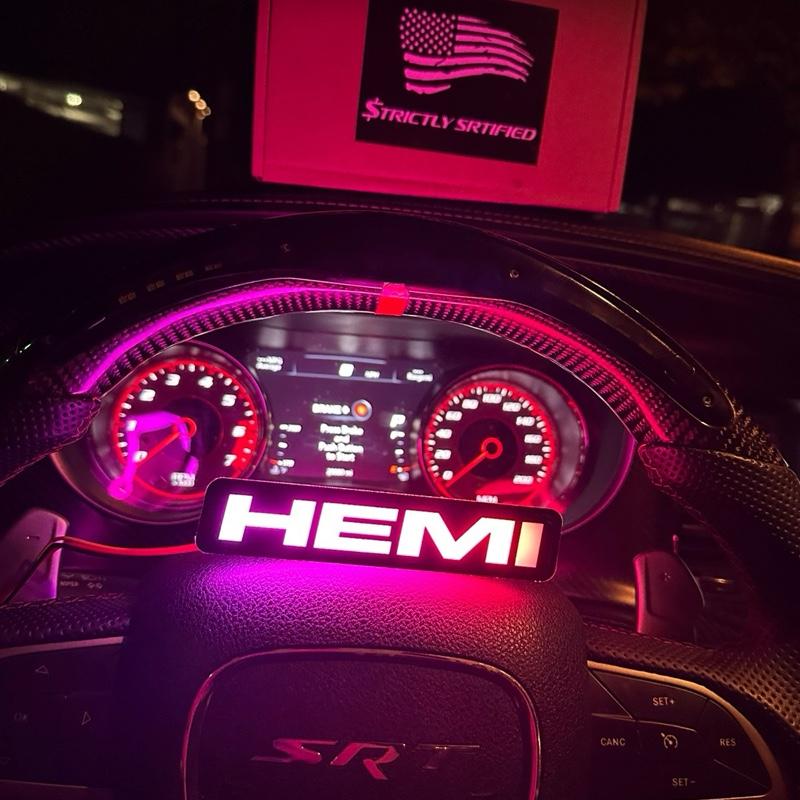Hemi LED Emblem Badge for Front Grille - Illuminated Design for Enhanced Visibility and Style