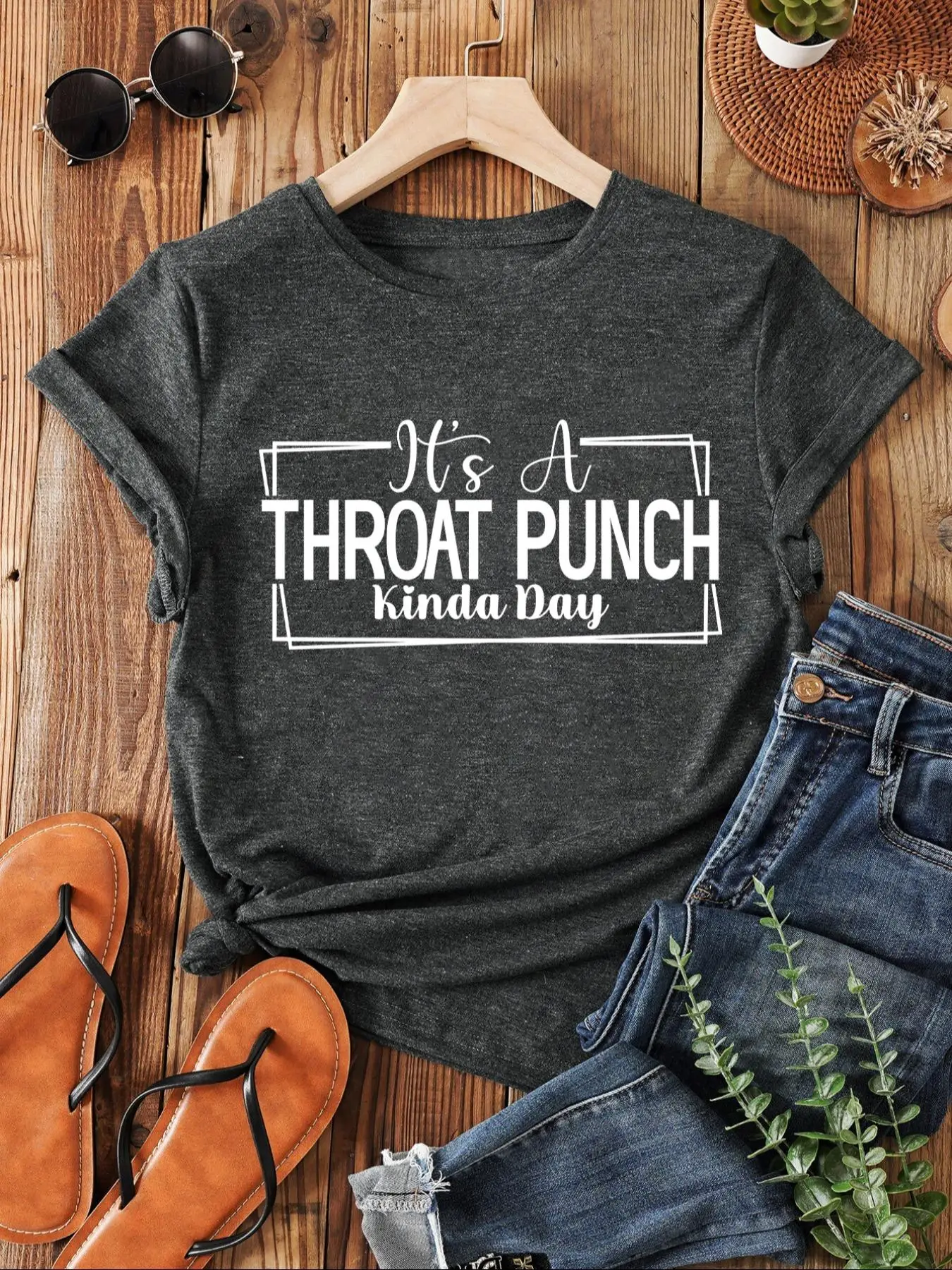 Women's Letter Print Round Neck Tee, Fashion Casual Short Sleeve T-shirt for Daily Wear, Ladies Summer Clothes