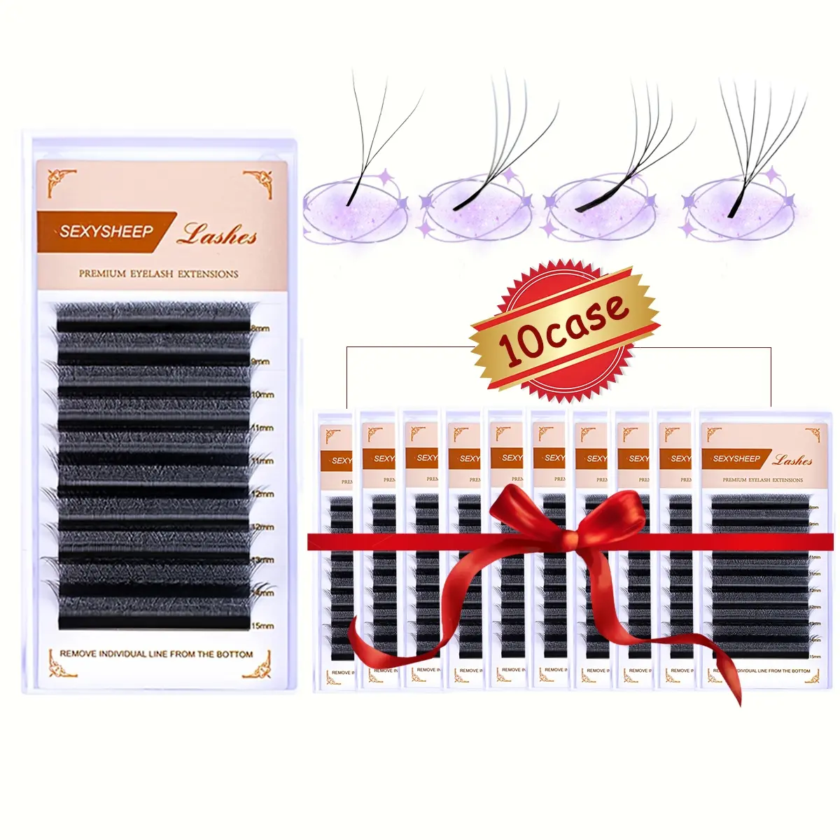 Cashmere Volume Lash Extensions C D Curl 0.07 thickness 8-15mm,3D 4D 5D 6D Matte Black Synthetic Individual Eyelashes Tray, Professional Supplies for Lash Techs Ten boxes Cosmetic