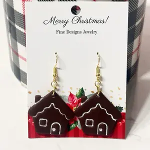 Gingerbread House Earrings